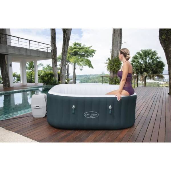 Bestway - Spa gonflable BESTWAY - Lay-Z-Spa Ibiza - 140 airjets - 180 x 180 x 66 cm - 4 a 6 places - Carré (avec couverture, cartouche) - Image 5