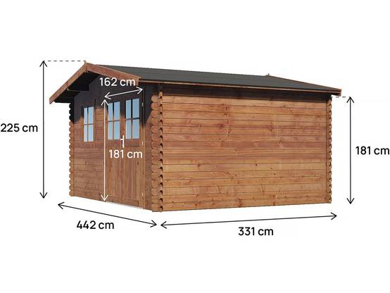 Abri de jardin bois traité 14 m² ép. 28 mm marron – Habitat et Jardin - Image 3
