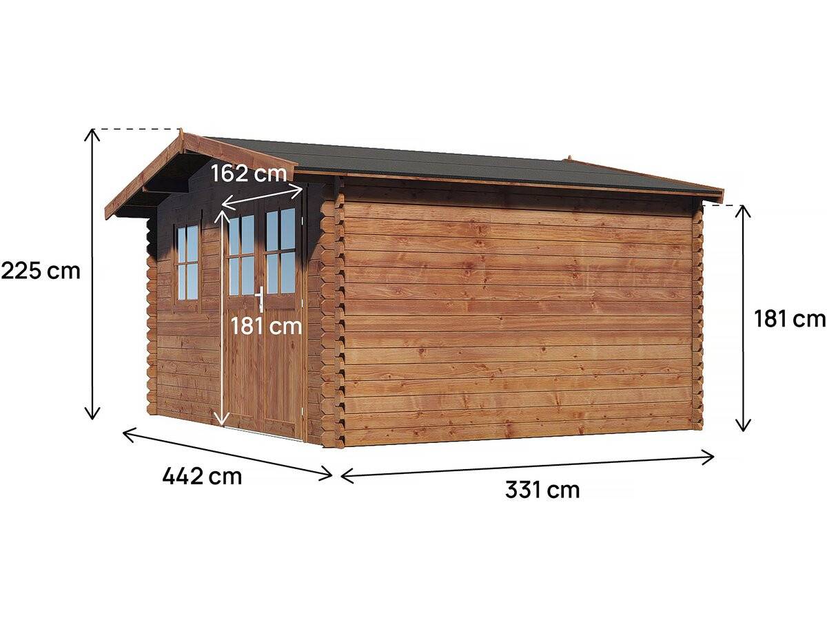 Abri de jardin bois traité 14 m² ép. 28 mm marron – Habitat et Jardin - Image 3