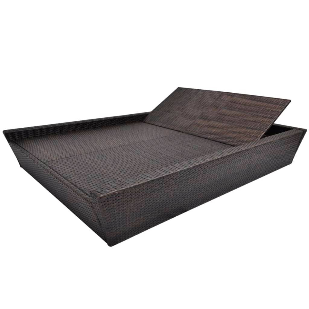 Vidaxl - Lit de repos d'extérieur avec coussin Résine tressée Marron vidaXL 42902 - Image 6