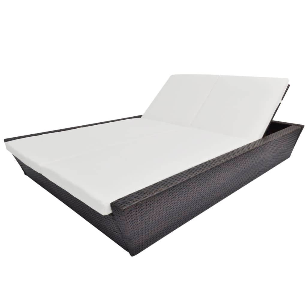 Vidaxl - Lit de repos d'extérieur avec coussin Résine tressée Marron vidaXL 42902 - Image 5