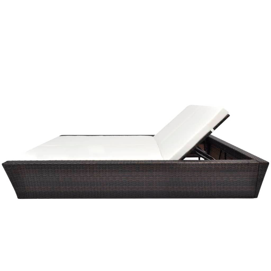 Vidaxl - Lit de repos d'extérieur avec coussin Résine tressée Marron vidaXL 42902 - Image 4