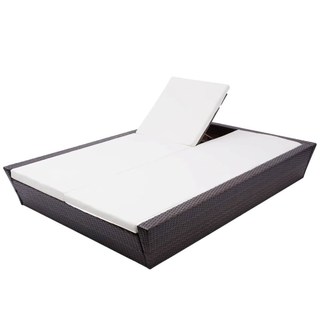 Vidaxl - Lit de repos d'extérieur avec coussin Résine tressée Marron vidaXL 42902 - Image 7