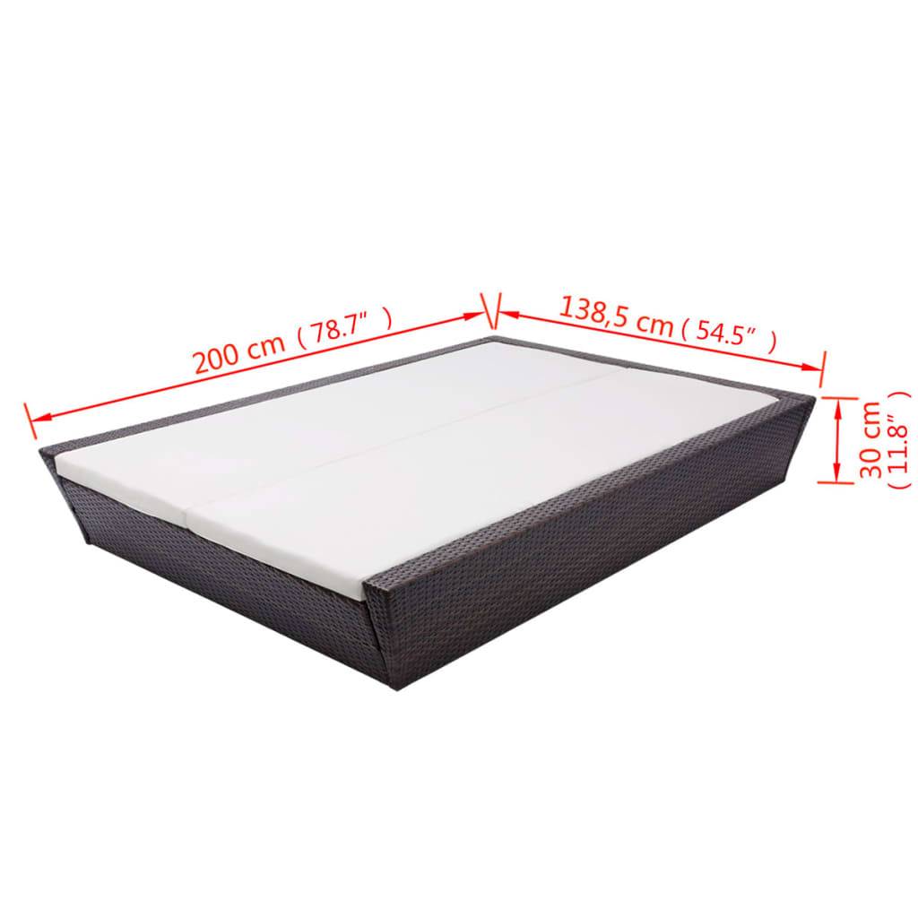 Vidaxl - Lit de repos d'extérieur avec coussin Résine tressée Marron vidaXL 42902 - Image 3