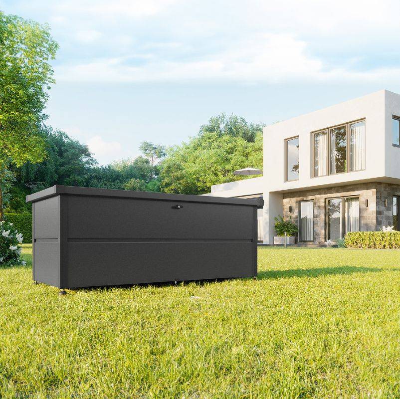 Guardi - Coffre de jardin - taille L - Anthracite - 185x85x69 - acier Guardi - Image 4