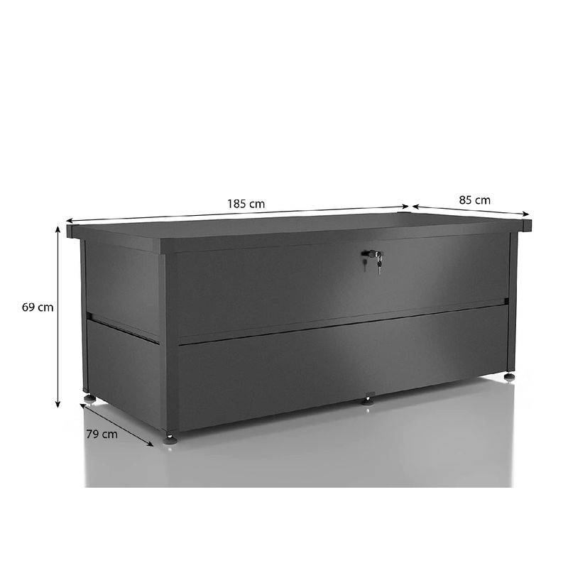 Guardi - Coffre de jardin - taille L - Anthracite - 185x85x69 - acier Guardi - Image 3