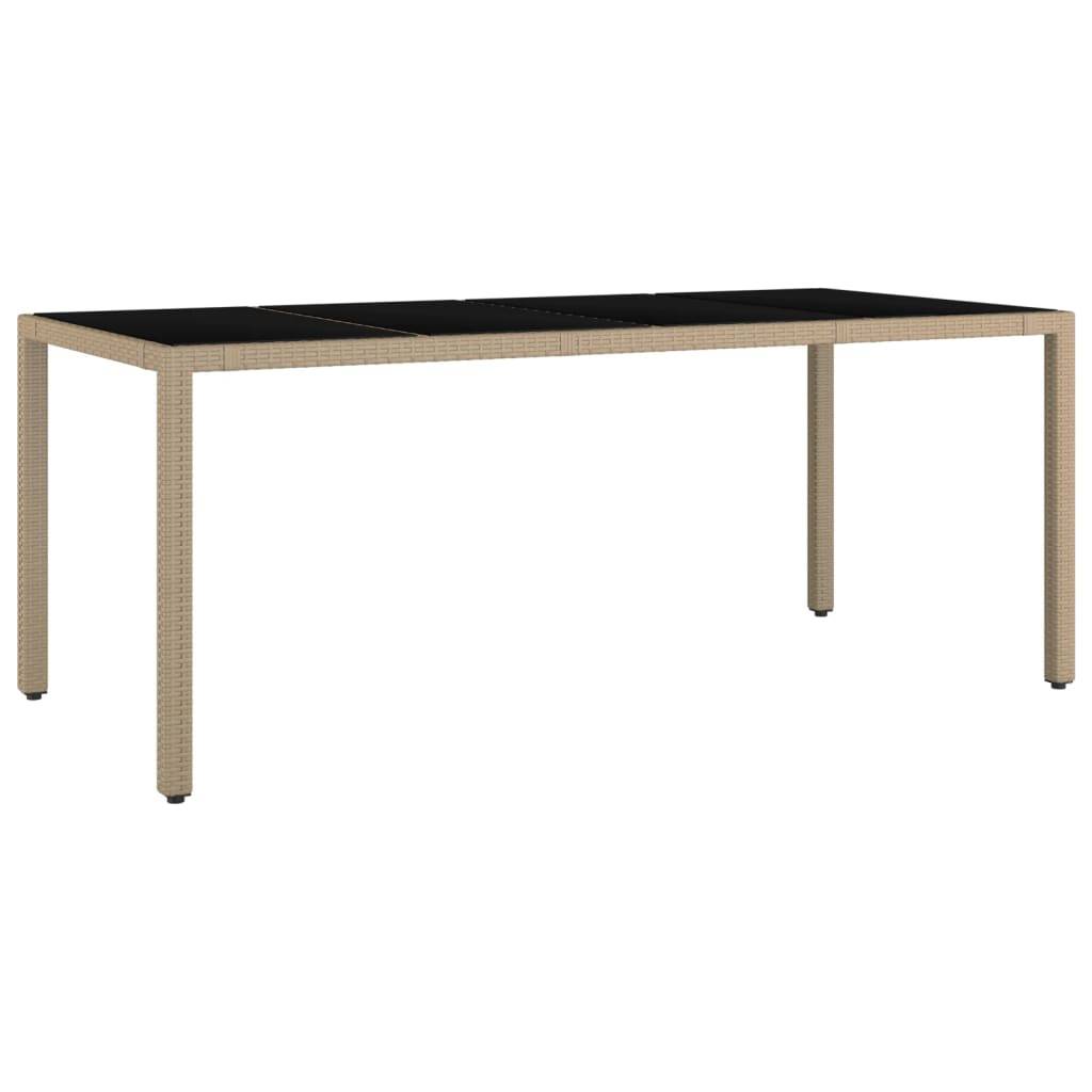 ComfortXL - Table de Jardin Moderne Beige 190cm en Résine Tressée avec Plateau en Verre Trempé Robuste – ComfortXL Outdoor Living - Image 2