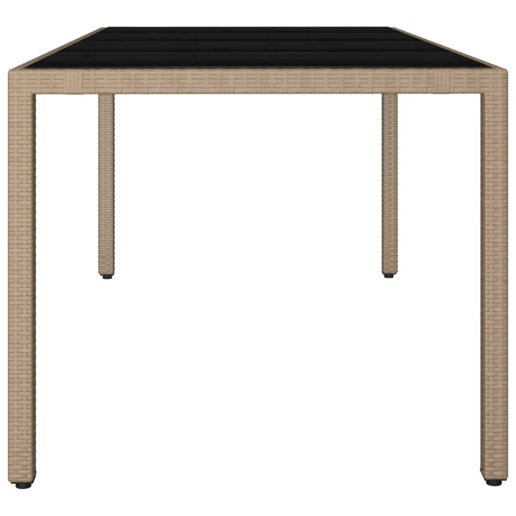 ComfortXL - Table de Jardin Moderne Beige 190cm en Résine Tressée avec Plateau en Verre Trempé Robuste – ComfortXL Outdoor Living - Image 4
