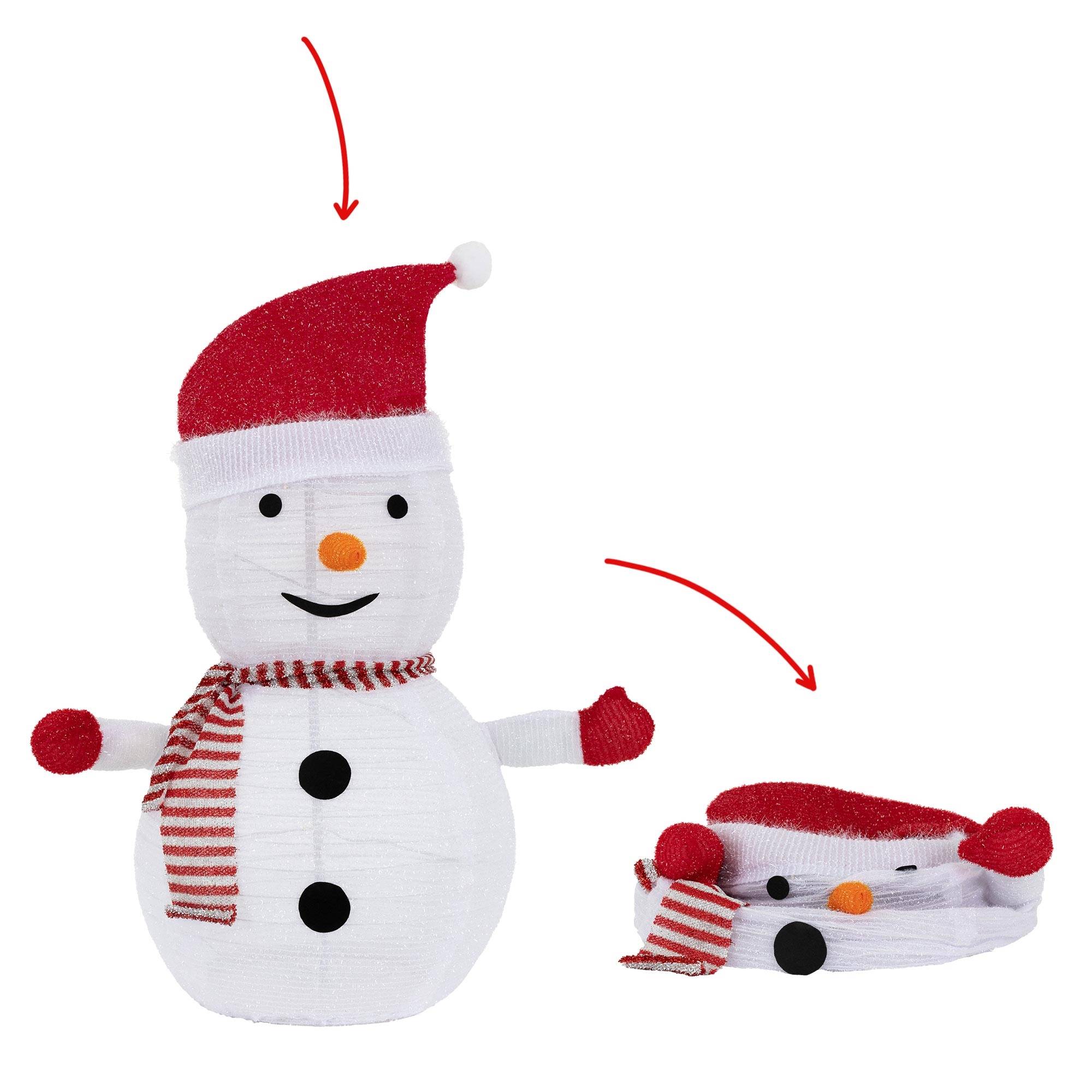 Ecd-Germany - Bonhomme de neige LED décoration avec bonnet écharpe gants 68cm figurine d'hiver - Image 6