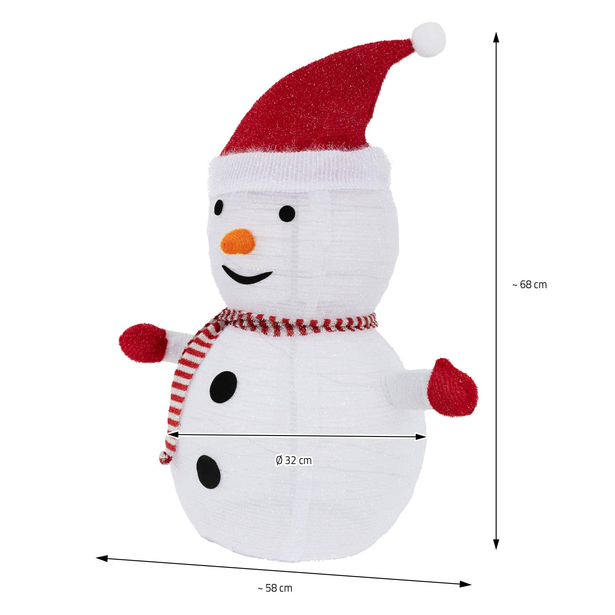 Ecd-Germany - Bonhomme de neige LED décoration avec bonnet écharpe gants 68cm figurine d'hiver - Image 7
