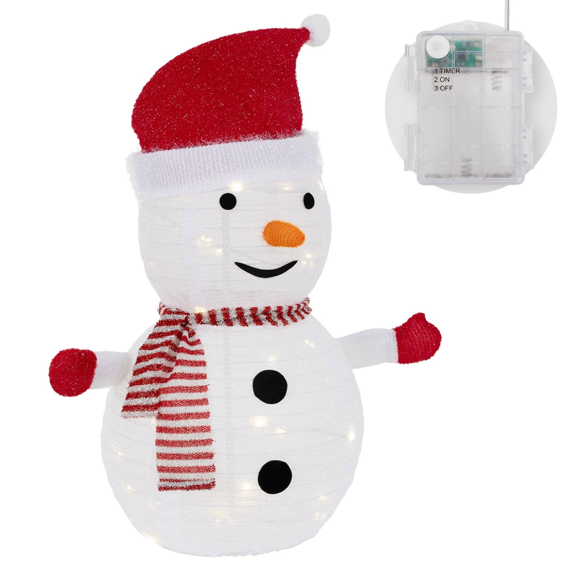 Ecd-Germany - Bonhomme de neige LED décoration avec bonnet écharpe gants 68cm figurine d'hiver - Image 5
