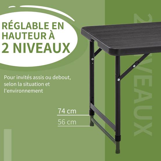 PANGIVO - Table pliante HDPE et acier 118 x 60 x 74 cm - PANGIVO - Image 7