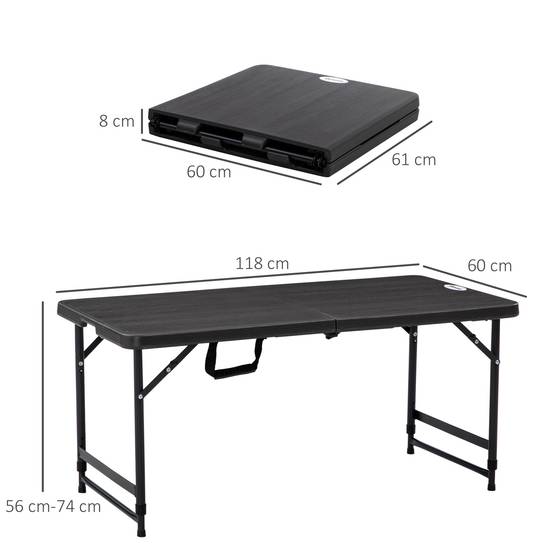 PANGIVO - Table pliante HDPE et acier 118 x 60 x 74 cm - PANGIVO - Image 5