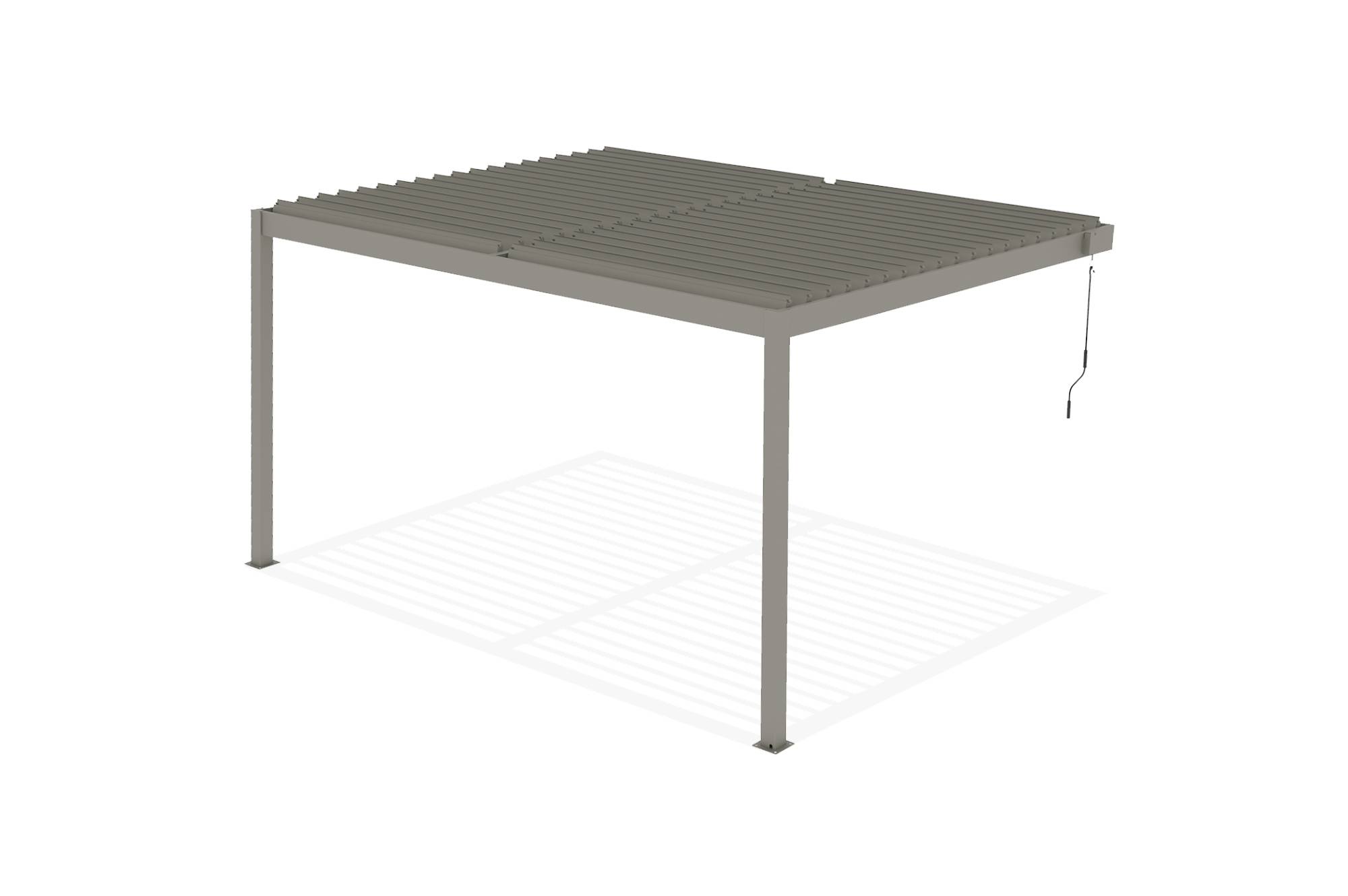 Pergola bioclimatique adossée 4x3 m PIANA aluminium taupe - lames orientables - Image 7