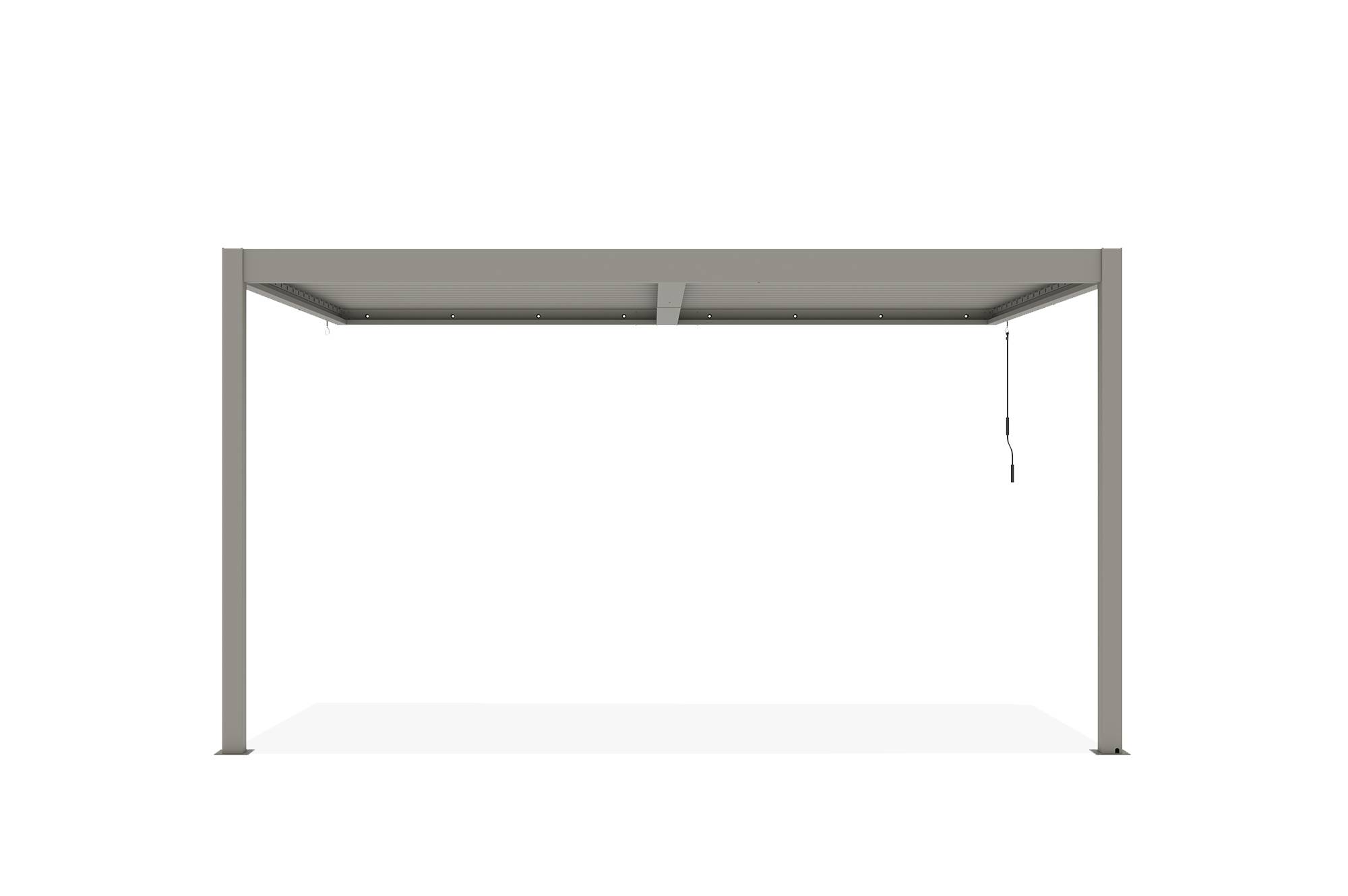 Pergola bioclimatique adossée 4x3 m PIANA aluminium taupe - lames orientables - Image 4