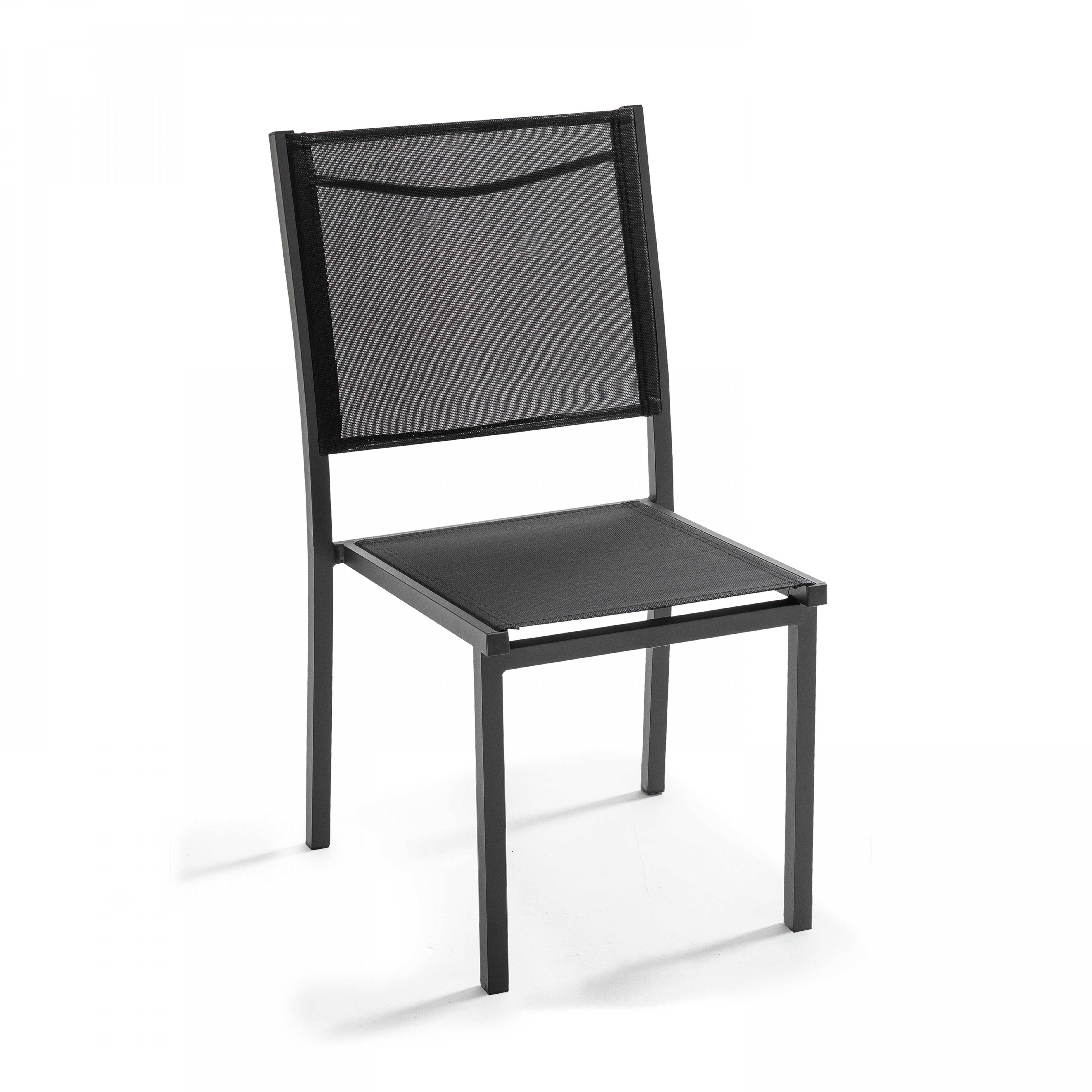 Oviala - Ensemble table de jardin et 8 chaises en aluminium gris anthracite - Oviala - Image 5