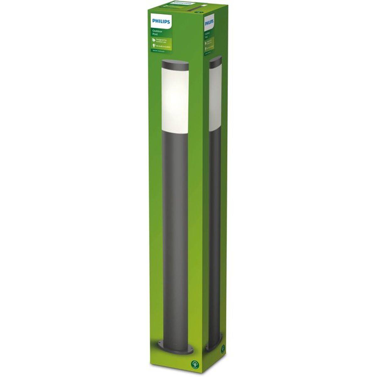 Philips - Lampe sur pied de jardin Utrecht anthracite 12 x 12 x 80 cm, acier inox, IP44 - PHILIPS - Image 2