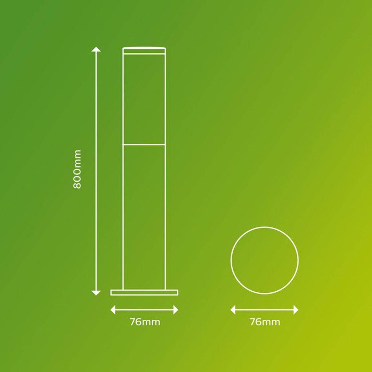 Philips - Lampe sur pied de jardin Utrecht anthracite 12 x 12 x 80 cm, acier inox, IP44 - PHILIPS - Image 6