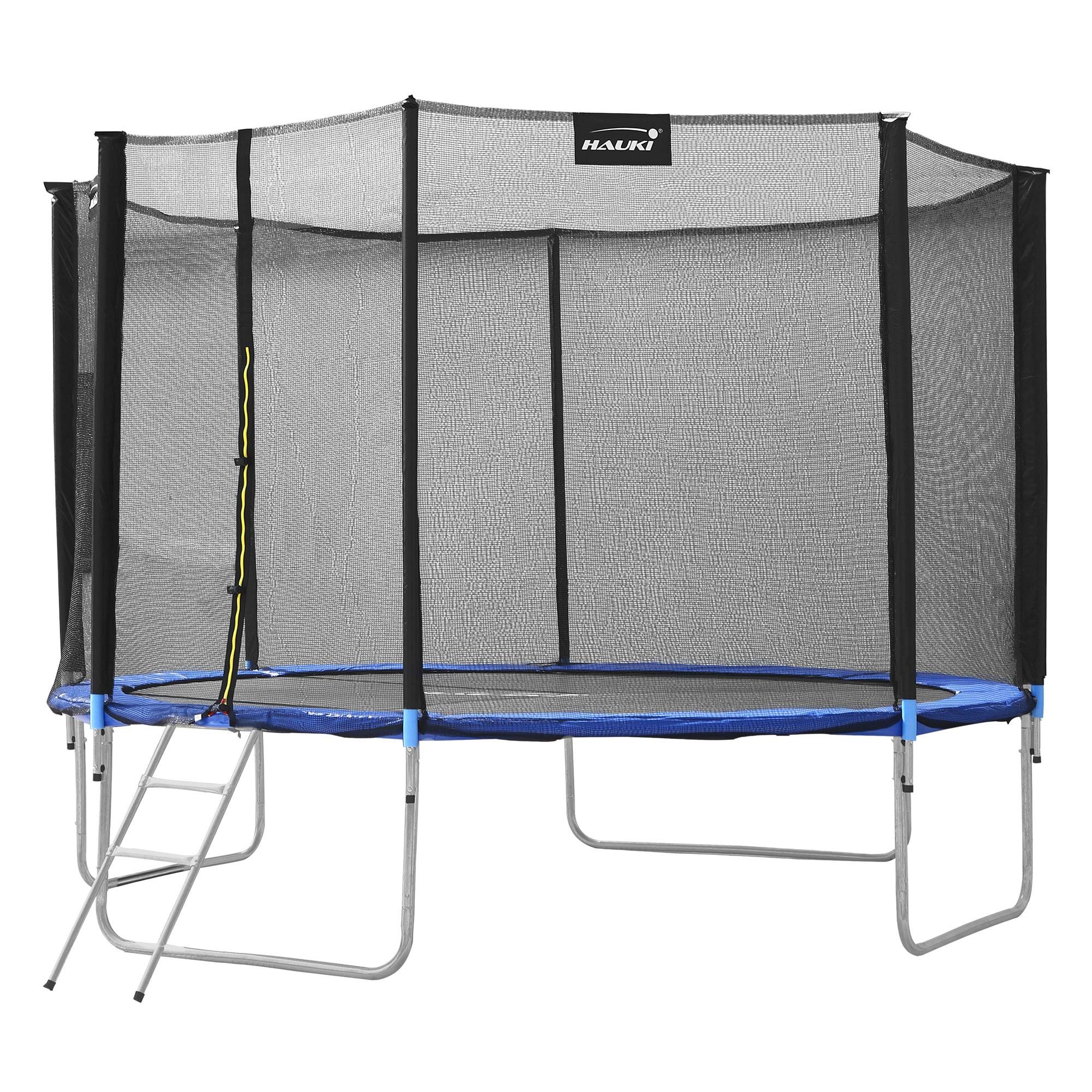 Trampoline de jardin avec filet de sécurité et échelle set complet bleu Ø 427 cm - Image 1