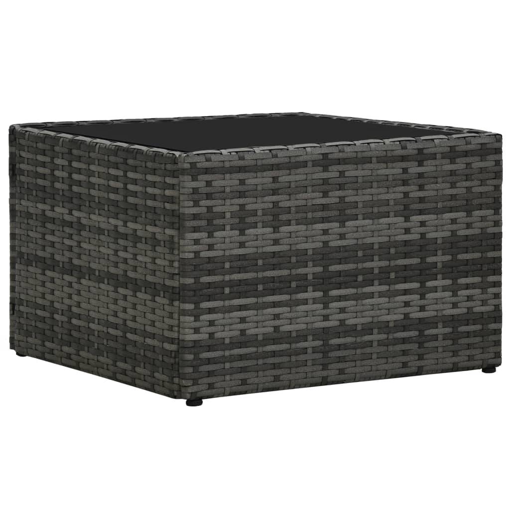 Helloshop26 - Salon de jardin meuble d'extérieur ensemble de mobilier 5 pièces avec coussins résine tressée gris - Image 9