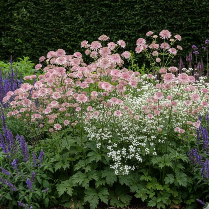 Astrance major Pink Pride à fleurs Rose/ - feuillage Caduc - Lot de 9 godets