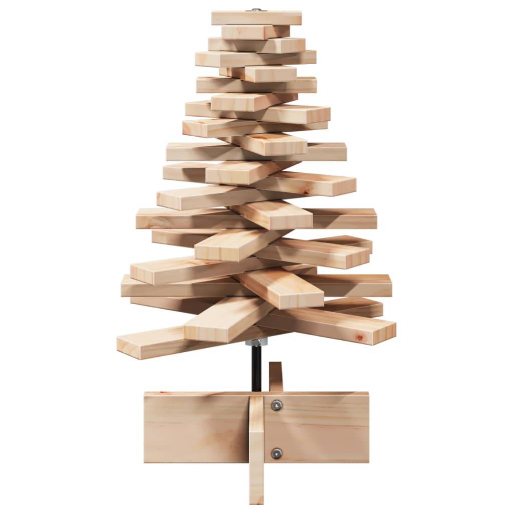 Sapin de Noël en Bois Pin Massif à Branches Rotatives 60 cm Naturel – ComfortXL Outdoor Living - Image 3