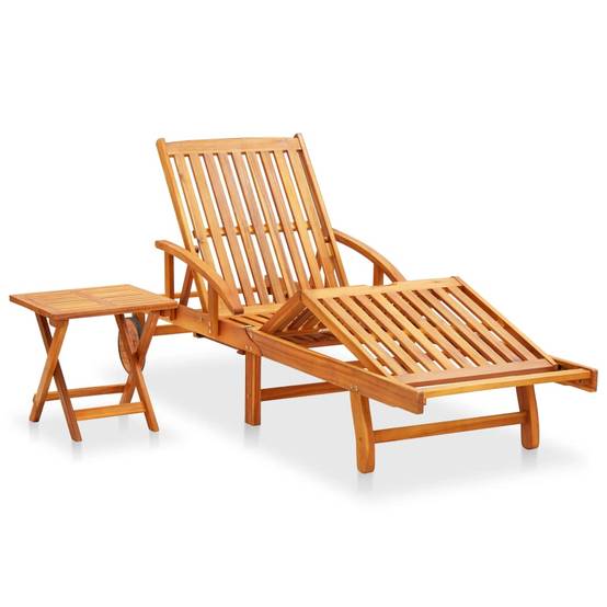 ComfortXL - Transat Extérieur Acacia Table & Coussin Vert Terrasse 200cm – ComfortXL Outdoor Living - Image 2