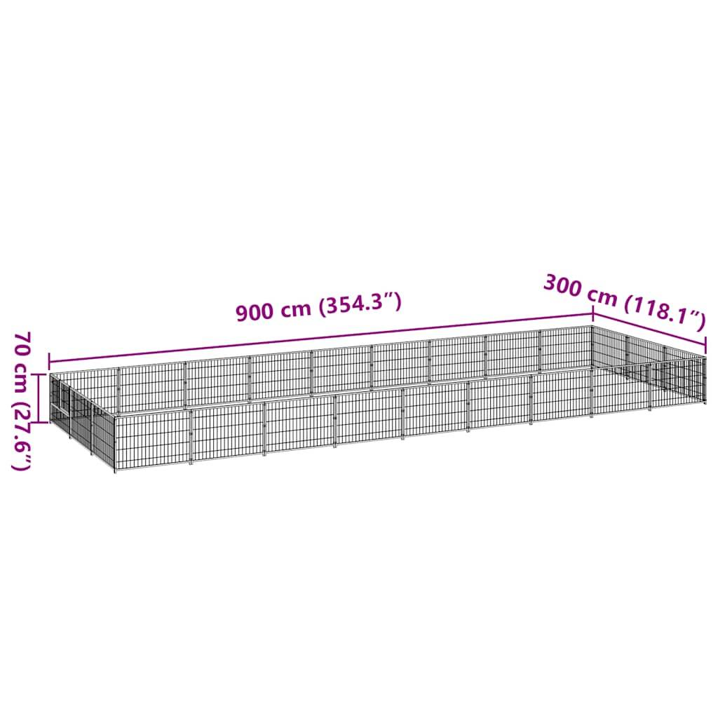 Vidaxl - Chenil Noir 27 m² Acier vidaXL 3082133 - Image 3