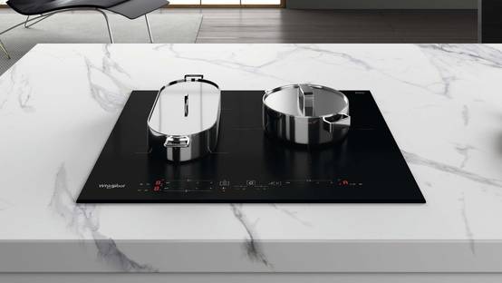 Table de cuisson induction 60cm 3 feux 7200w noir WBB3760BF Whirlpool - Image 2