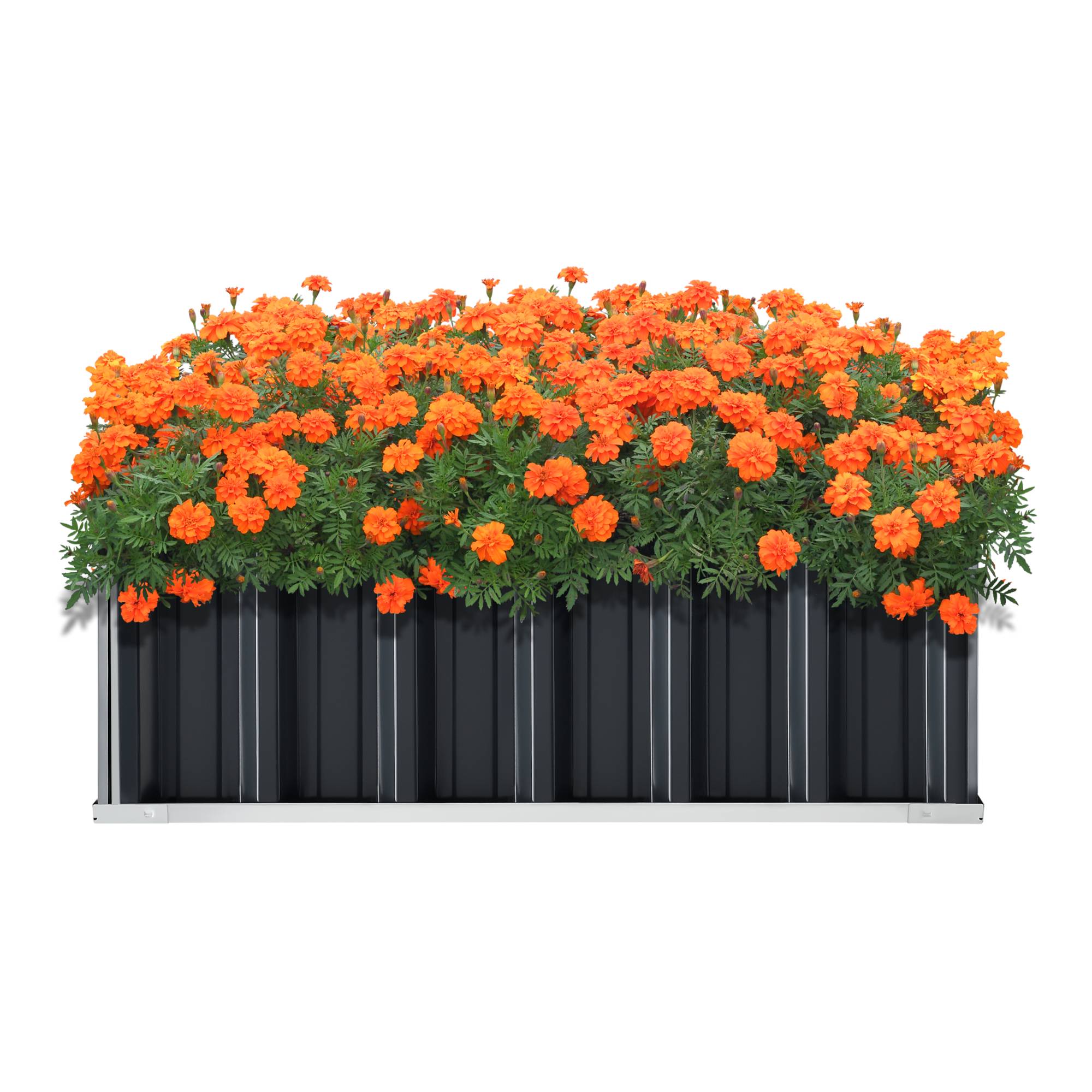 Jardinière Zevenaar carrée acier galvanisé 90 x 90 x 30 cm anthracite [en.casa] - Image 1