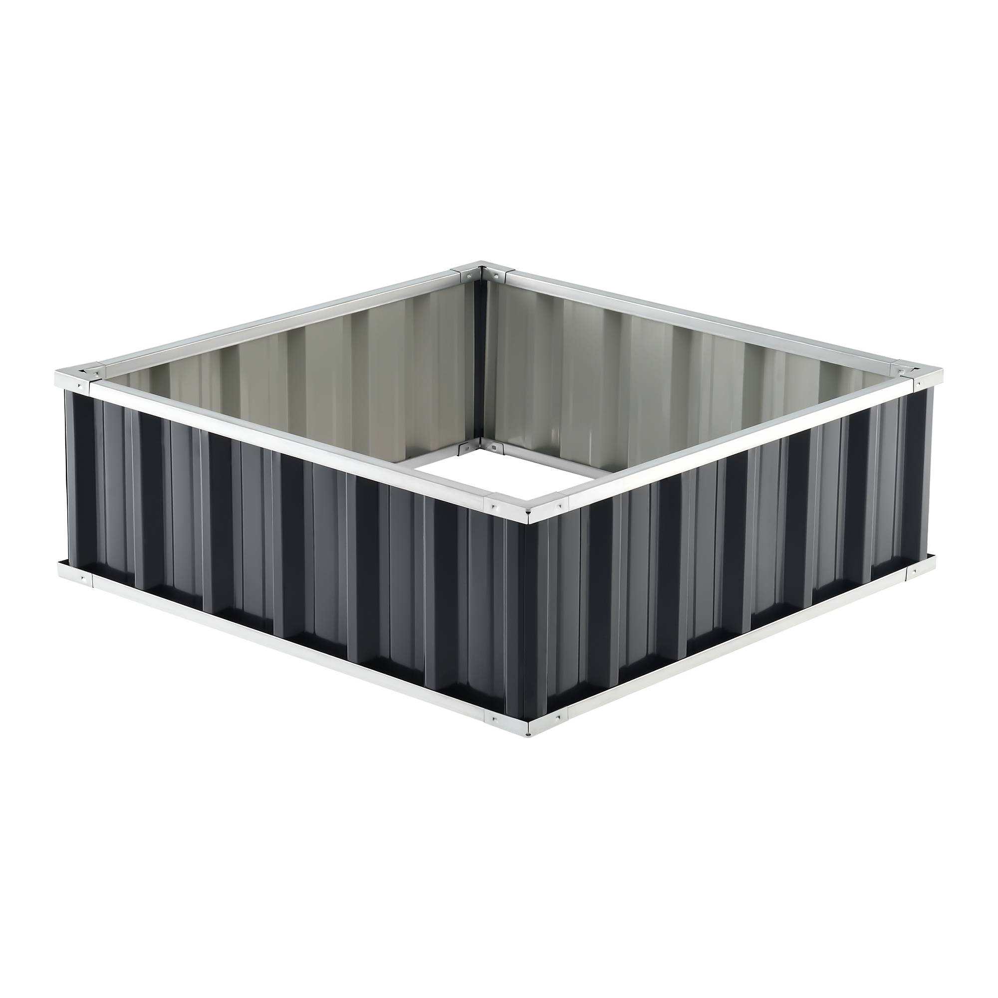 Jardinière Zevenaar carrée acier galvanisé 90 x 90 x 30 cm anthracite [en.casa] - Image 5