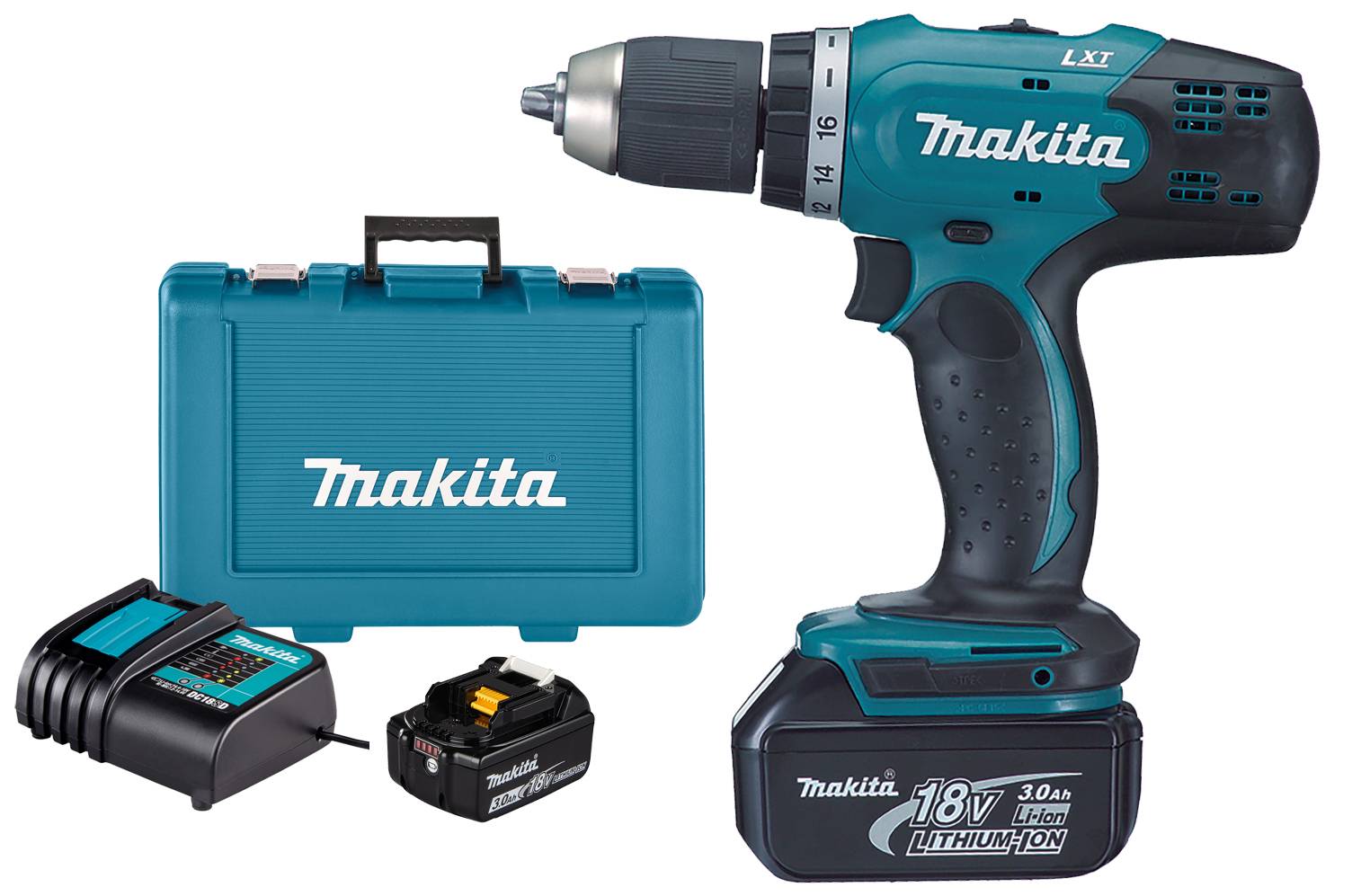 Makita - Perceuse-visseuse 18V diamètre 13mm + 2 batteries 3Ah + chargeur + coffret - MAKITA - DDF453SFE - Image 1