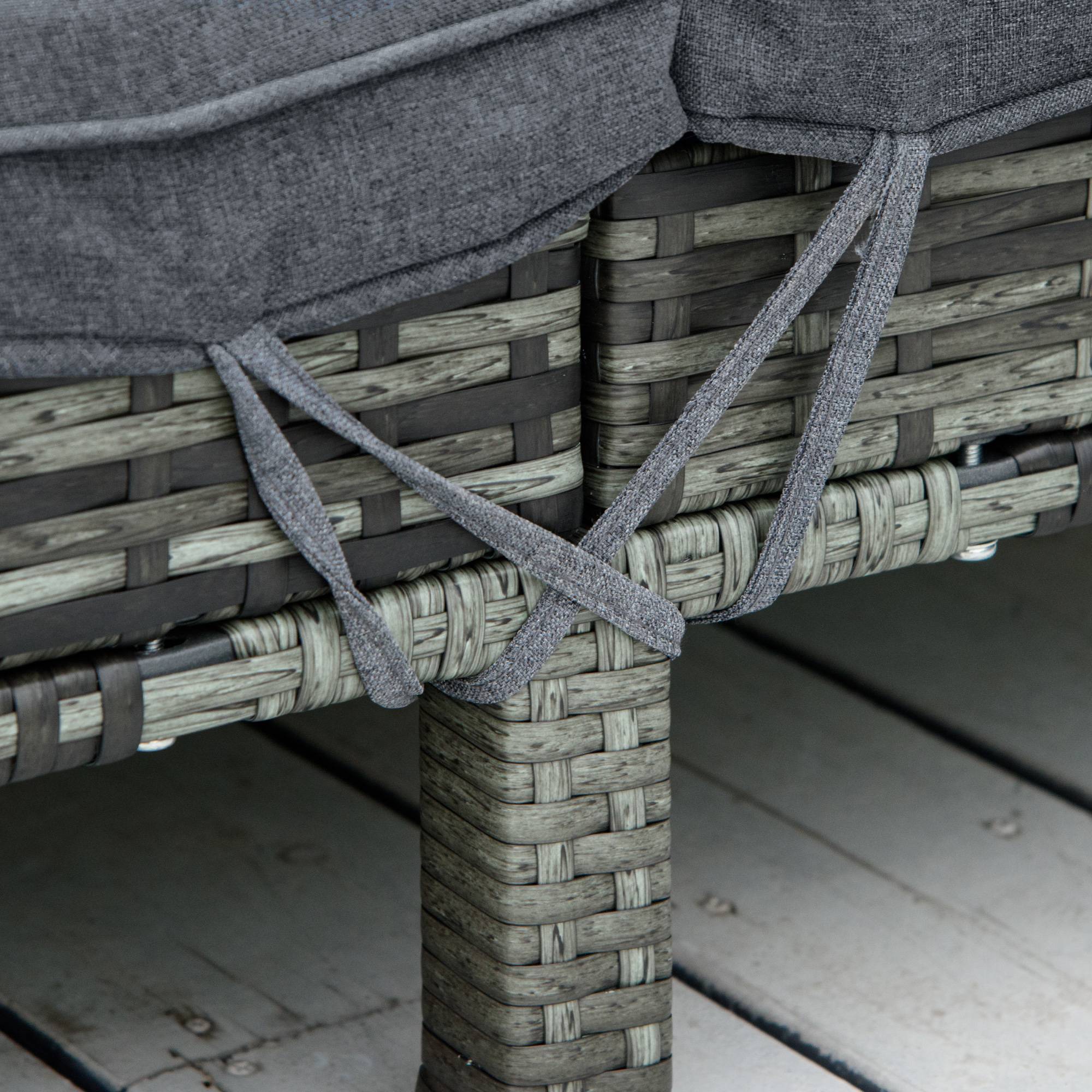 ComfortXL - Transat double 2 places résine tressée grise métal 196 x 120 cm jardin terrasse dossiers réglables 5 positions - Image 9
