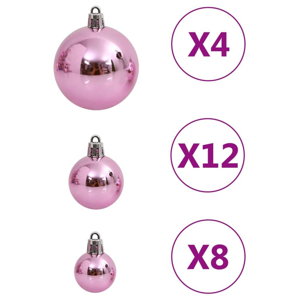 Ensemble de boules de Noël - Ornements de Noël - décorations de Noël 111 pièces rose polystyrène - Image 6