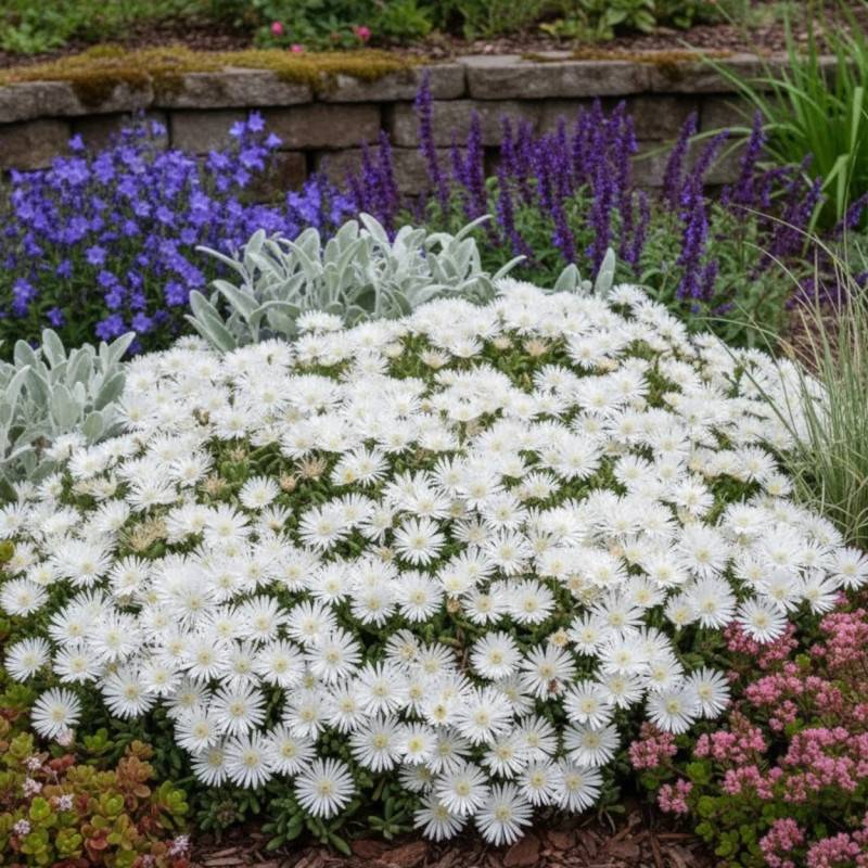Delosperma Graaf Reinet, Pourpier vivace à fleurs Blanche/ - feuillage Persistant - Godet - 5/20 cm - Image 1