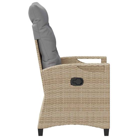 PANGIVO - Chaise de jardin inclinable polyrotin beige et gris clair 56 x 60 x 112 cm - PANGIVO - Image 6