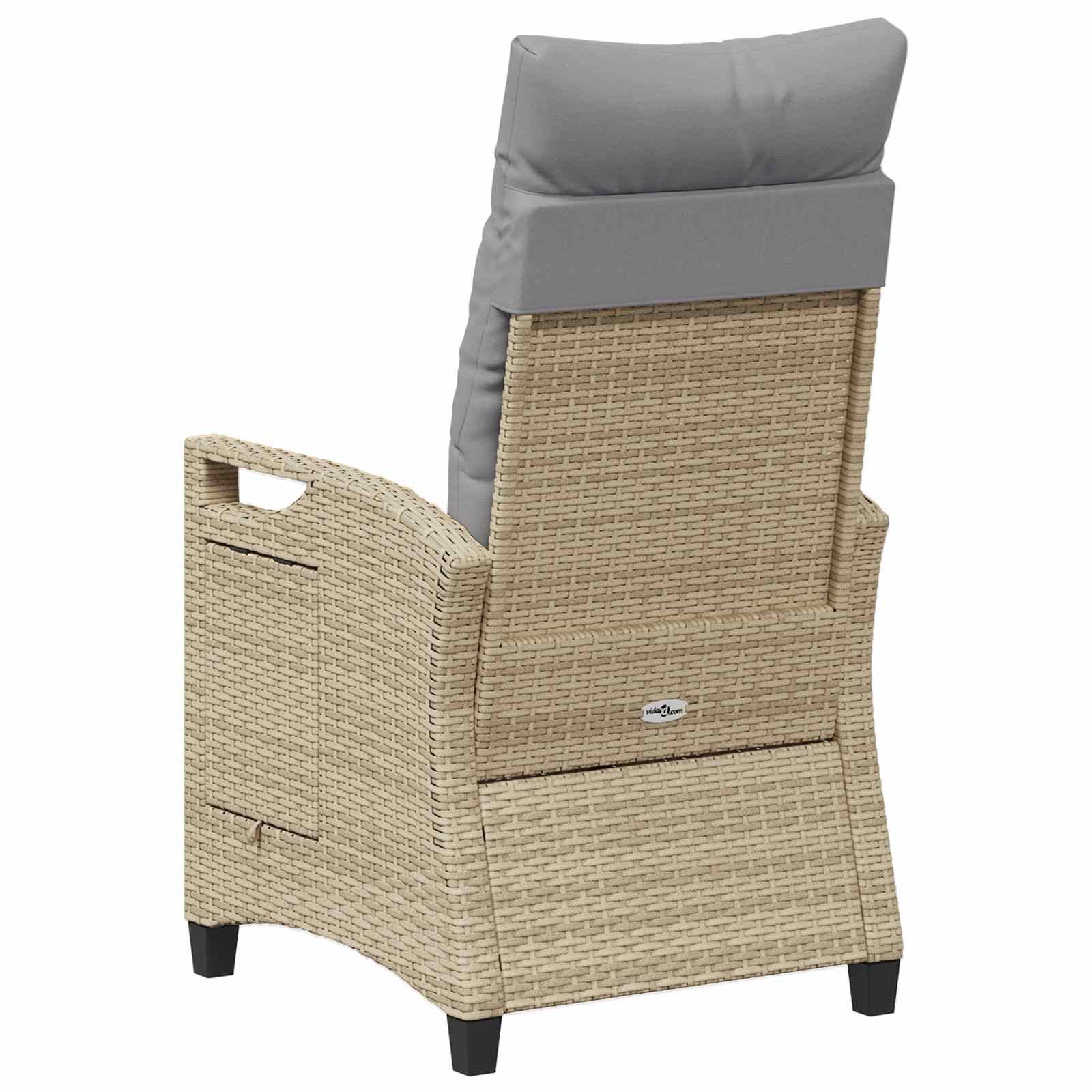 PANGIVO - Chaise de jardin inclinable polyrotin beige et gris clair 56 x 60 x 112 cm - PANGIVO - Image 7