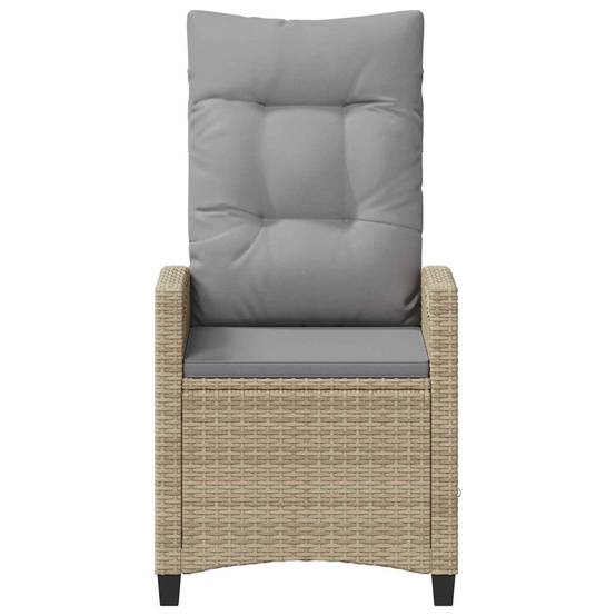 PANGIVO - Chaise de jardin inclinable polyrotin beige et gris clair 56 x 60 x 112 cm - PANGIVO - Image 5