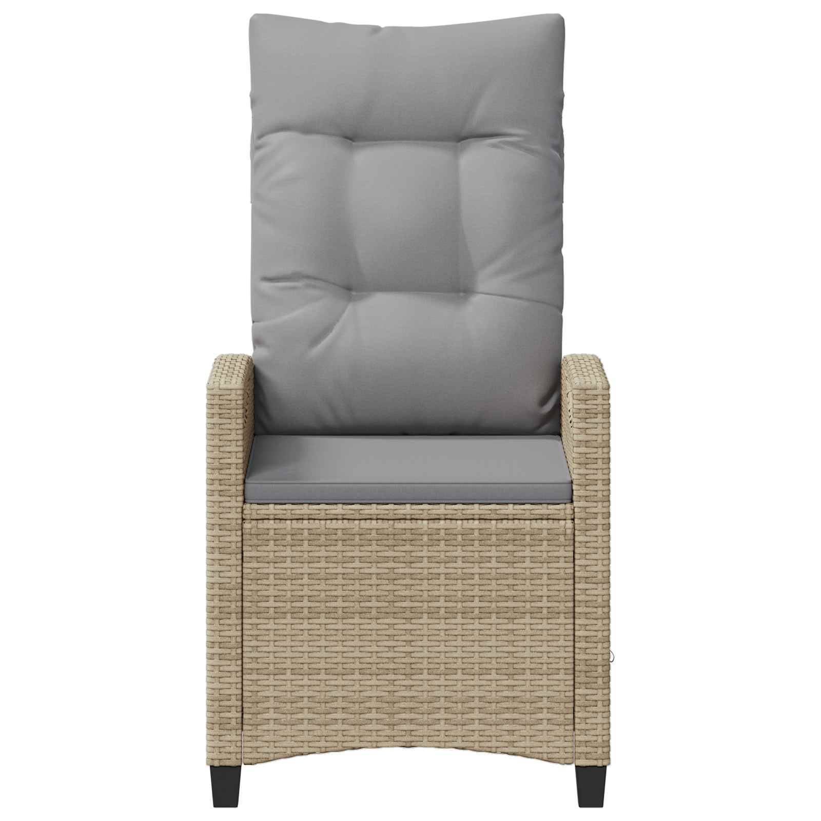 PANGIVO - Chaise de jardin inclinable polyrotin beige et gris clair 56 x 60 x 112 cm - PANGIVO - Image 5