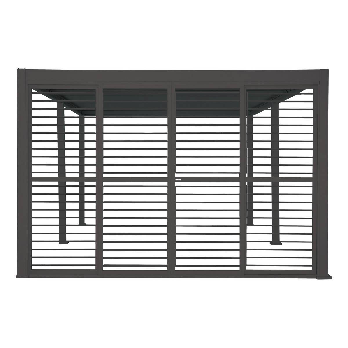 Hesperide - Persiennes coulissantes lames amovibles pour pergola Evora 4M gris graphite - Hespéride - Image 1