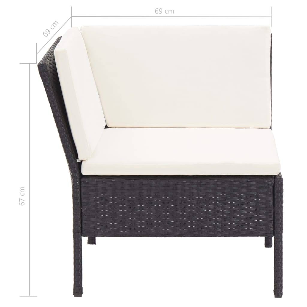 Vidaxl - Salon de jardin 8 pcs avec coussins résine tressée noir vidaXL 48952 - Image 3
