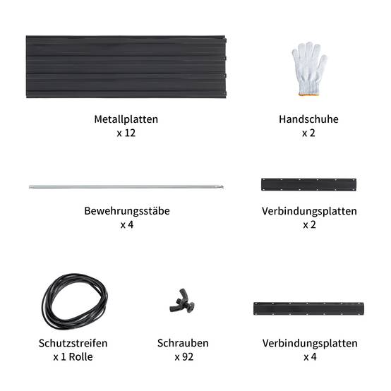 Carré potager surélevé acier galvanisé pour jardin drainage optimal 190x90x64cm noir - ComfortXL Outdoor Living - Image 6