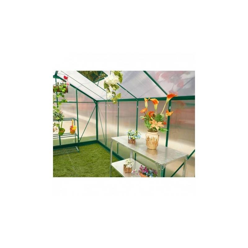 Serre de jardin 9,13 m² polycarbonate 4mm anthracite avec embase Green Protect - Image 7