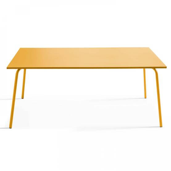 Oviala - Ensemble table de jardin et 6 chaises en métal jaune Palavas - Oviala - Image 4