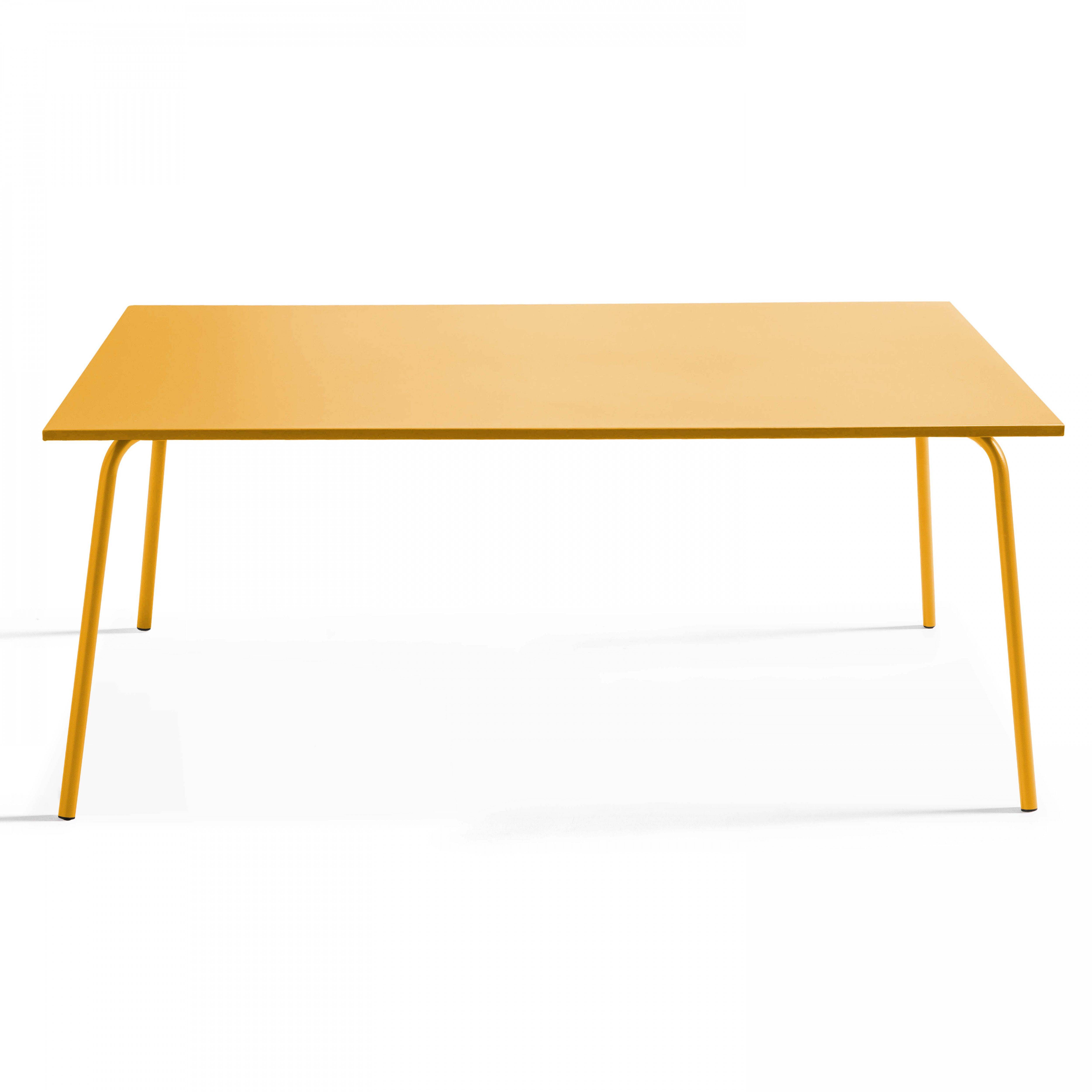 Oviala - Ensemble table de jardin et 6 chaises en métal jaune Palavas - Oviala - Image 4