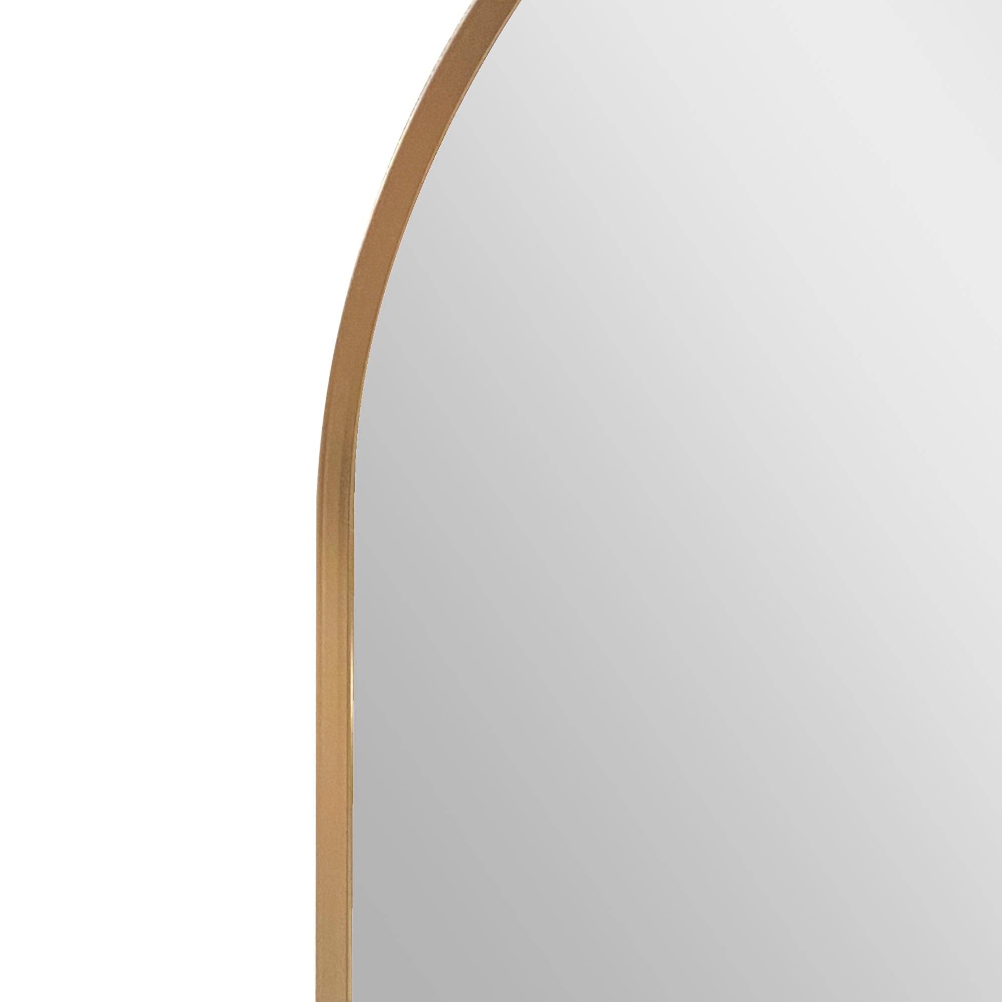 Miroir mural elliptique 40 x 80 cm doré - Image 4