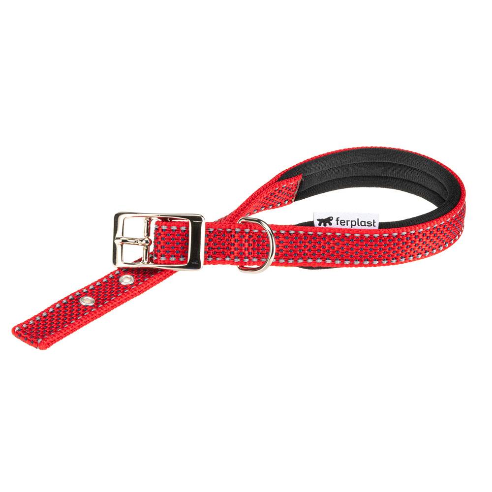 Ferplast - Collier pour Chiens Réfléchissant Rembourré DAYTONA DELUXE C20/43, Réglable, Boucle en Métal, Rouge-Noir - Image 1