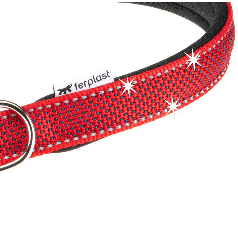 Ferplast - Collier pour Chiens Réfléchissant Rembourré DAYTONA DELUXE C20/43, Réglable, Boucle en Métal, Rouge-Noir - Image 5