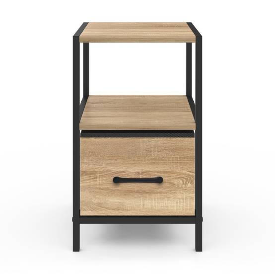 Lot de 2 tables de chevet UTAH 1 tiroir et 1 niche - Image 3