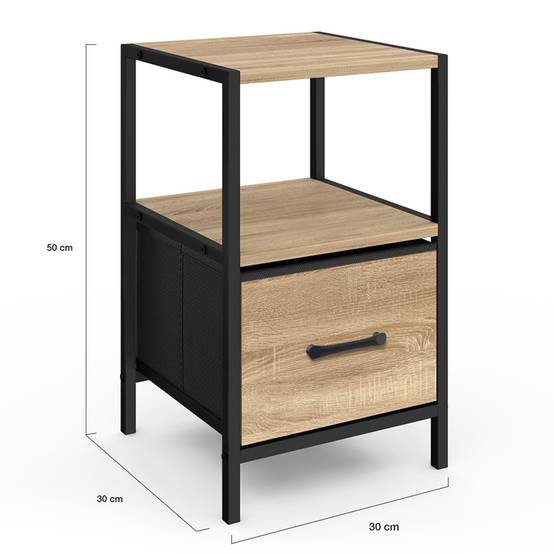 Lot de 2 tables de chevet UTAH 1 tiroir et 1 niche - Image 4